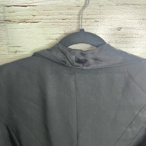 Tabitha for Anthropologie Ruffled Blazer black silk  blend size 6 - Picture 6 of 8